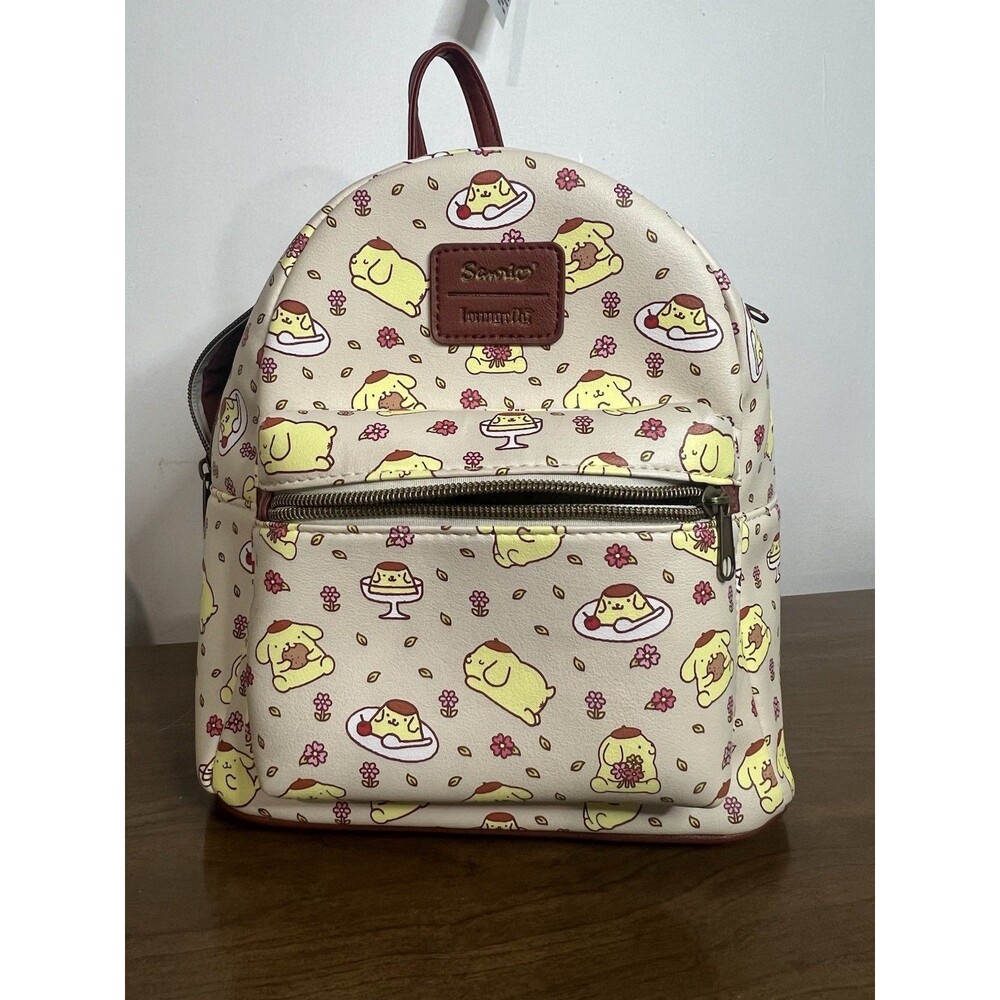 Loungefly Sanrio Pompompurin Pudding Mini Backpack Faux Leather Beige/Brown